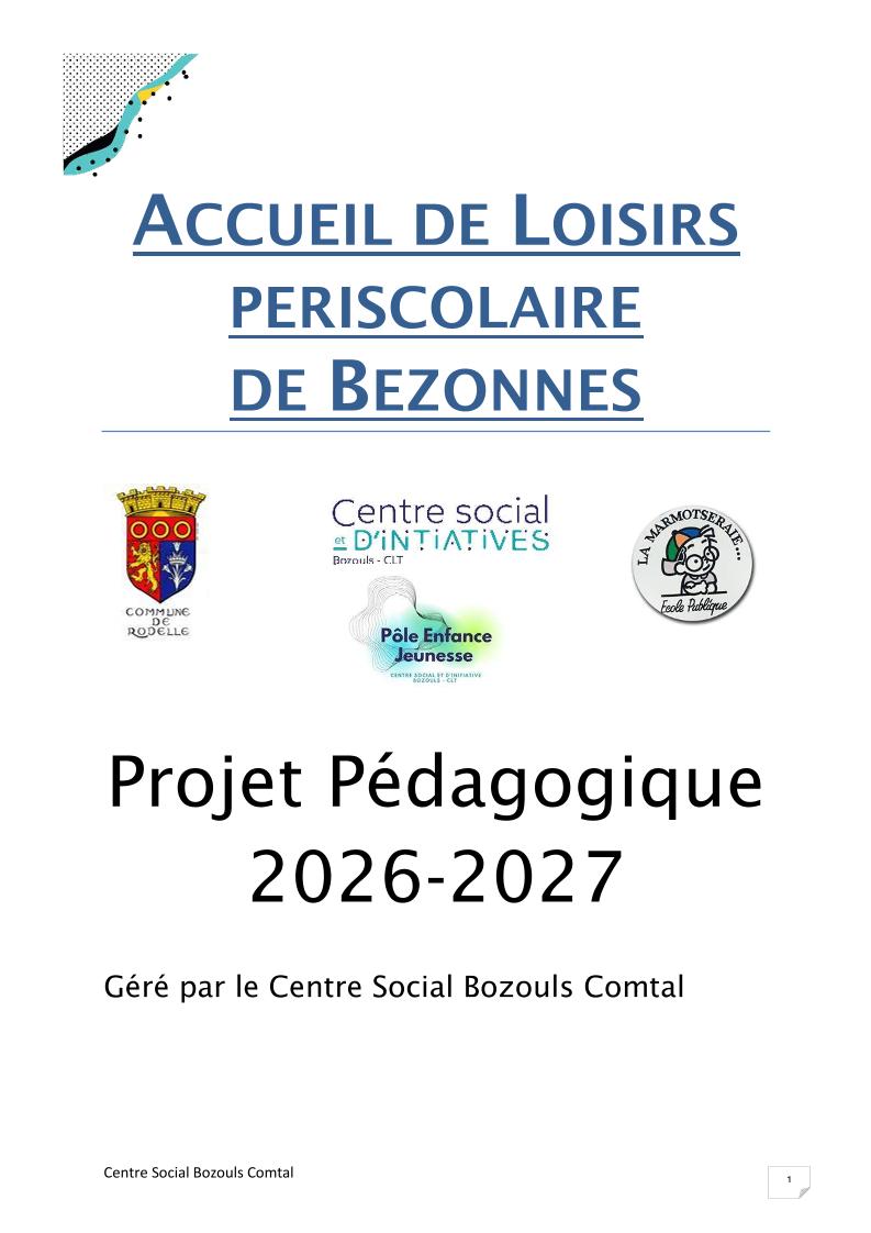 Projet pédagogique 2026-2027